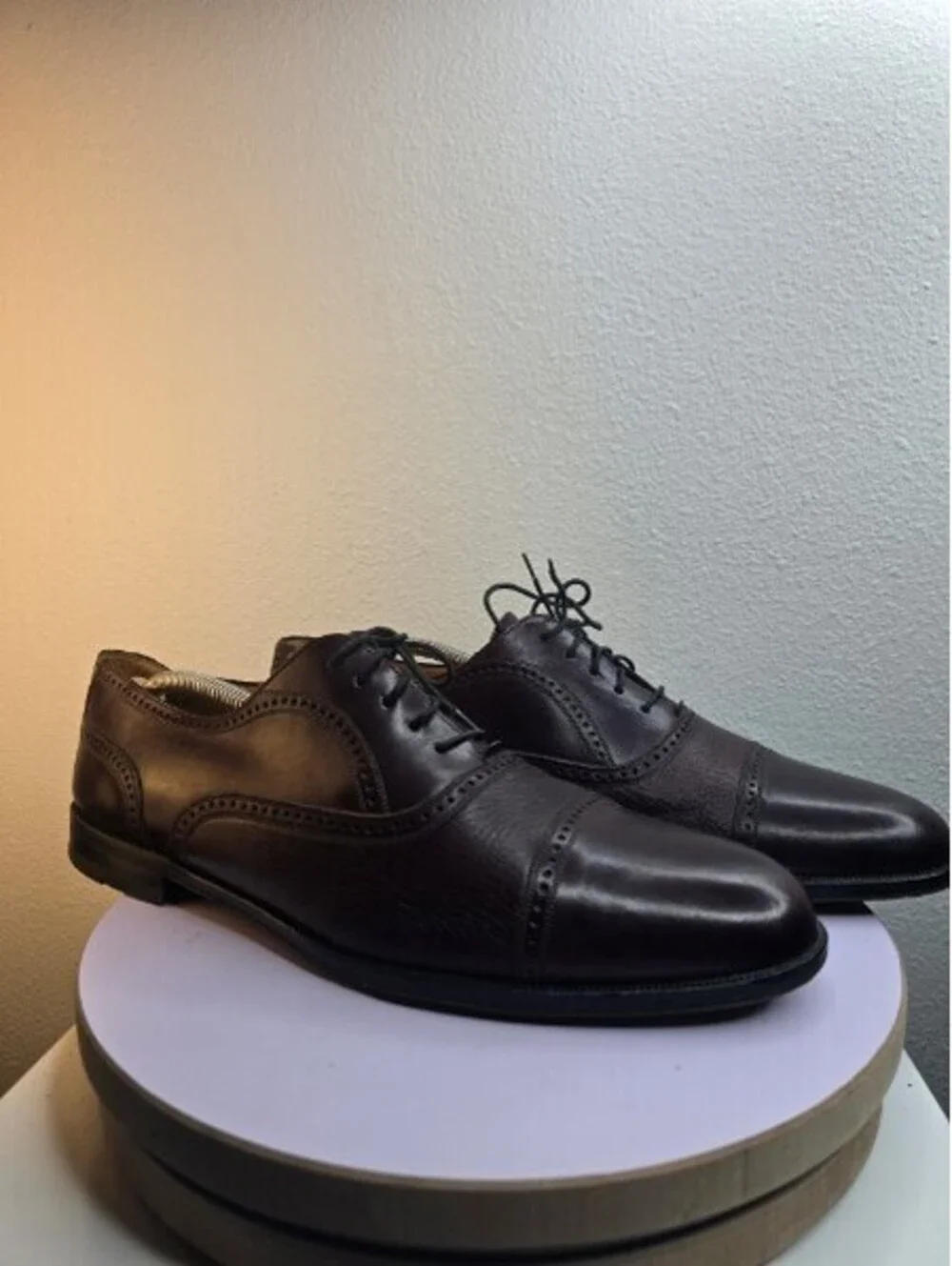 Mezlan Men’s Piazza Brown Leather Cap Toe Hand Crafted Oxford Shoes 13M Spain